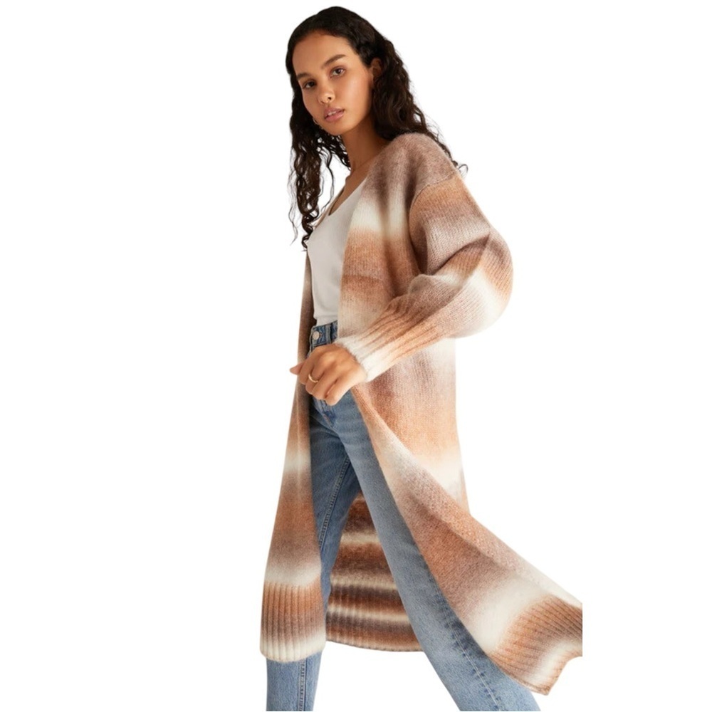 Z Supply Naya Marled Cardigan Light Taupe- Ombr Duster Cardigan- Size Medium